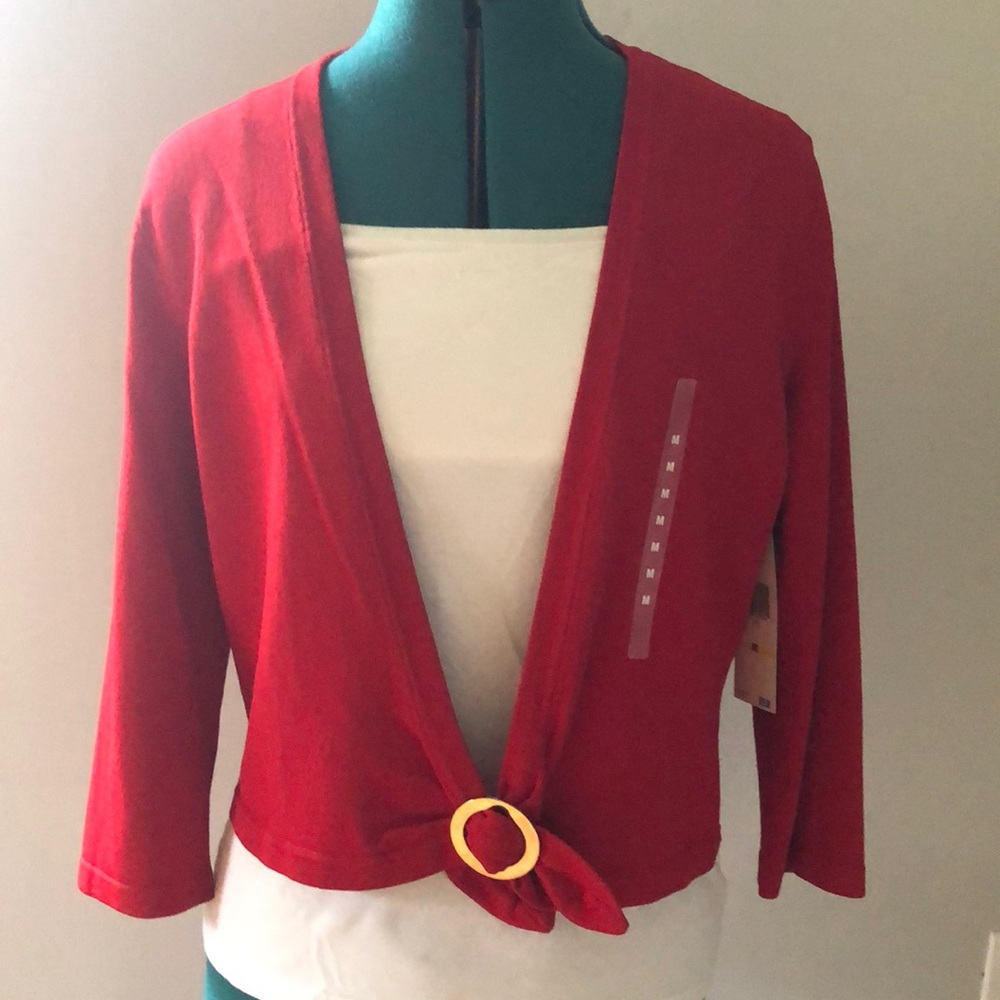 Red knit sweater